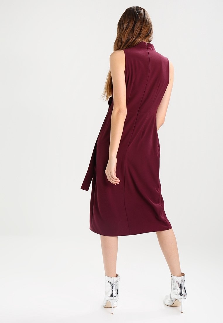 river island burgundy dress River Island Long Sleeve Lace Frill Mini Dress in Red