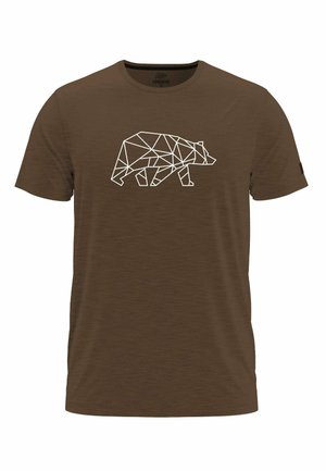 FINNSON MIT BRUSTLOGO - T-Shirt print - brown