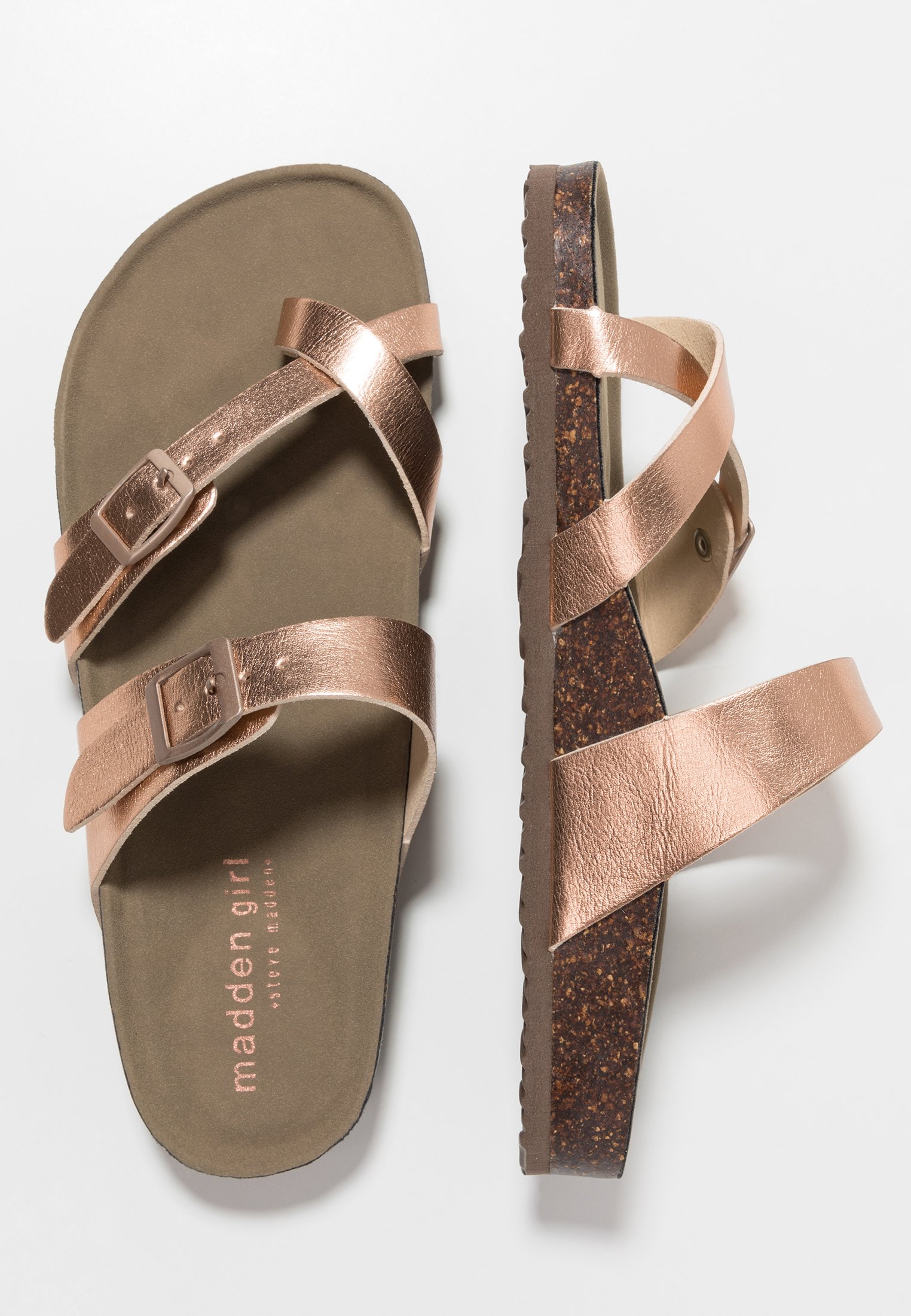 madden girl bryceee sandal rose gold