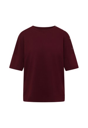 Cecil, DROPPED SHOULDER SHIRT MIT KNÖPFEN - T-shirt imprimé - red wine