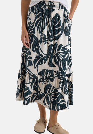 Cecil MAXI-ROCK MIT SOMMERLICHEM BLÄTTERMUSTER - Áčková sukně - palm breeze green