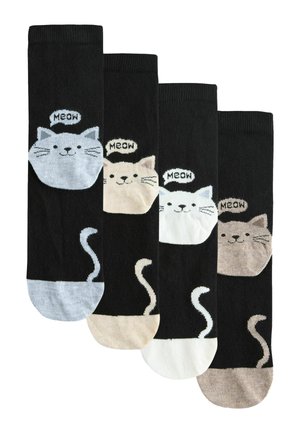 HEEL AND TOE DETAIL 4 PACK - Zoknik - cat faces