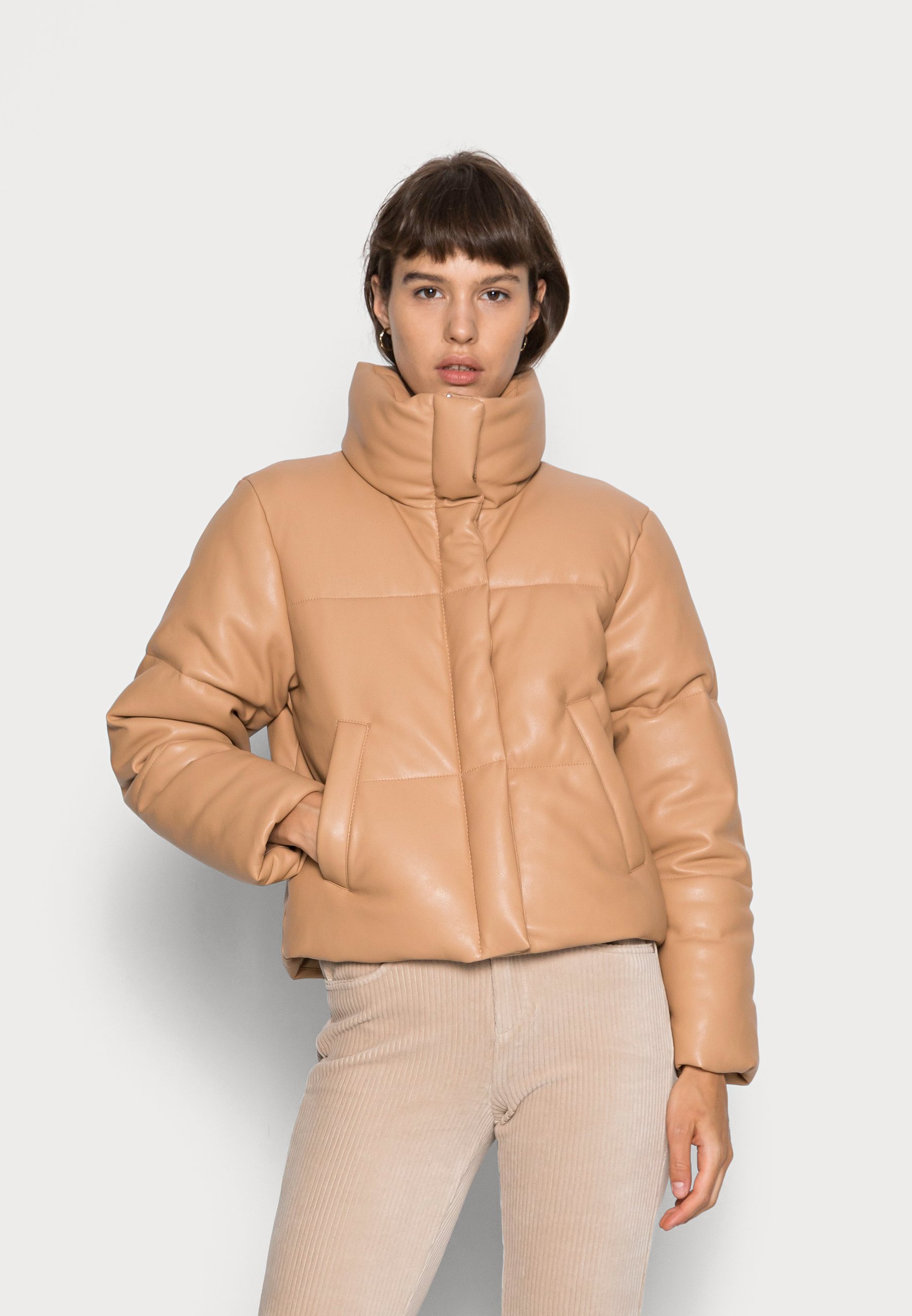 puffer jacket tan