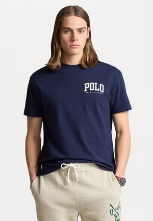 CUSTOM SLIM FIT LOGO JERSEY T-SHIRT - Print T-shirt - cruise navy