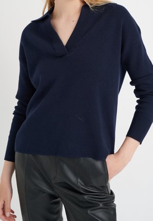 Strickpullover - mottled dark blue