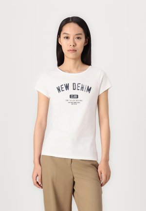 SLIM SPORTY PRINTED TEE - T-shirt con stampa - off white