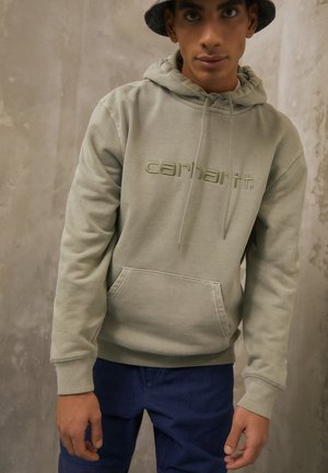 HOODED DUSTER - Sweatshirt - light green