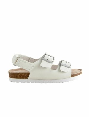 STANDARD FIT - TOUCH AND CLOSE CORKBED - Sandalias - white leather