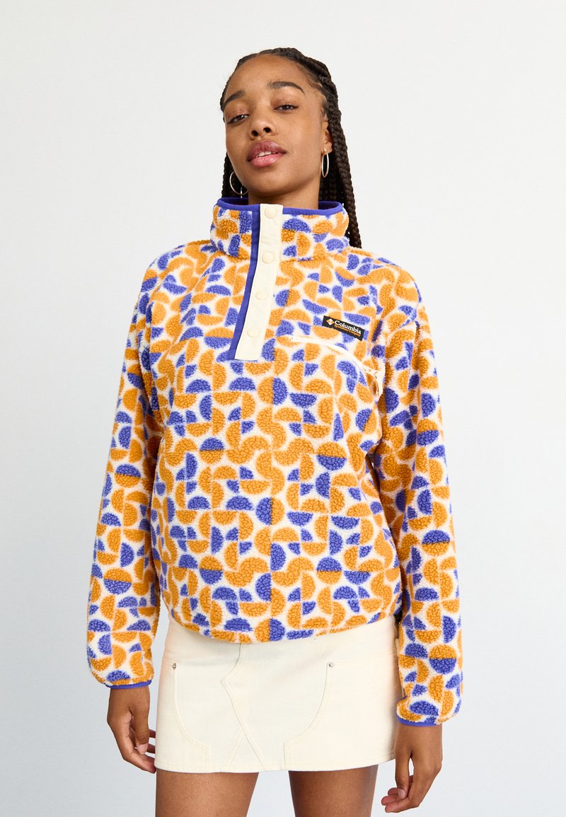 Columbia HELVETIA™ II PRINTED CROPPED HALF SNAP - Suéter de forro polar - sunstone retroscape