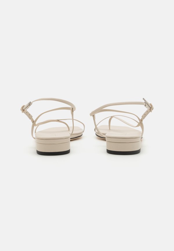 CROSS FRONT FLAT - T-bar sandals - stone4