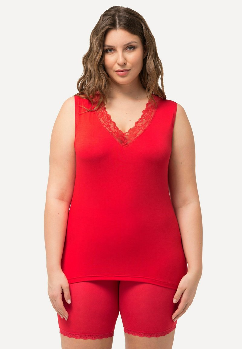 Ulla Popken SLEEVELESS - Tílko - neon red