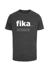 FIKA DEFINITION - Nyomott mintás póló - charcoal