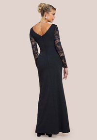 Goddiva SCUBA & LACE WRAP MAXI - Společenské šaty - black