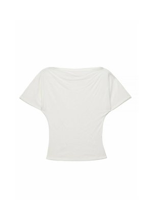 NA-KD, BOAT NECK T-SHIRT - Základné tričko - white