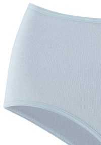 Mutandine azzurre chiare a vita alta realizzate in un morbido tessuto elasticizzato. Presentano un bordo della vita liscio e bordature cucite per maggiore comfort.