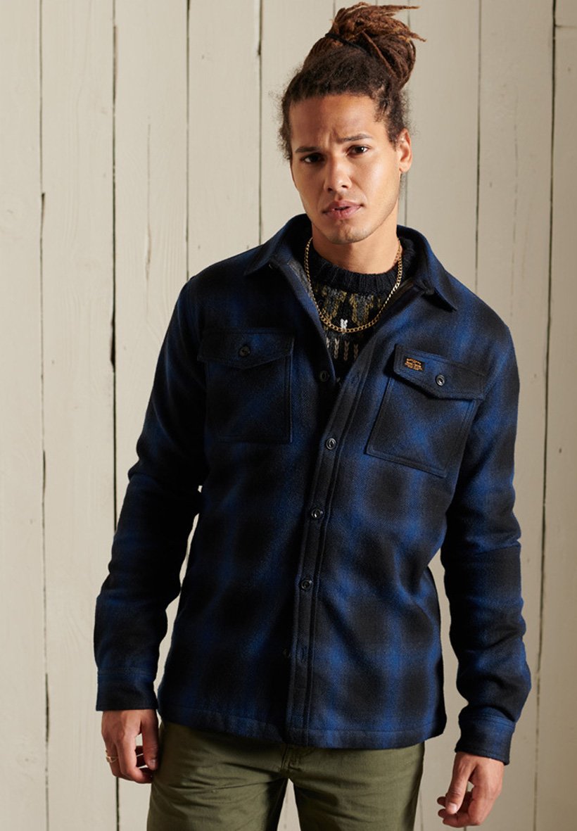 super dry heritage brushed shirt jacket