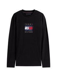 LINEAR FLAG GRAPHIC - Top dugih rukava - black