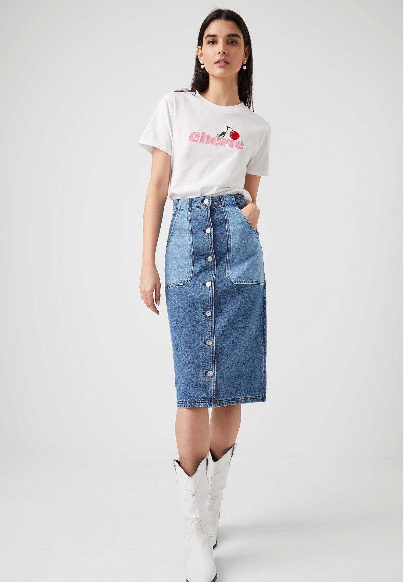 French Connection Denim skirt - light 