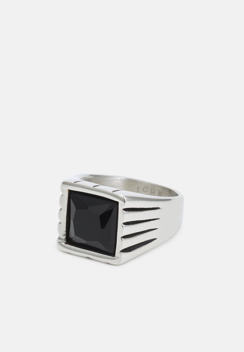 Icon Brand SQUARE STONE SIGNET - Anel - silver-coloured
