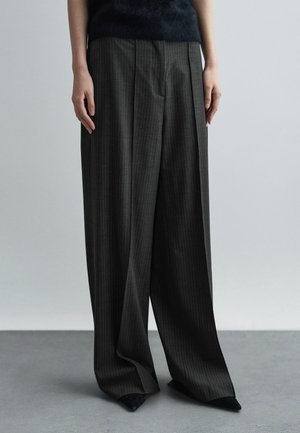 IRINA STRIPE HIGH RISE TAILORED PANT - Παντελόνι - anthracite