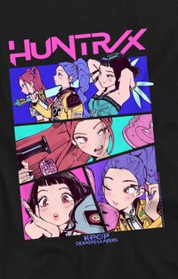NETFLIX KPOP DEMON HUNTERS HUNTRIX NEON COMIC ANIME - Print T-shirt