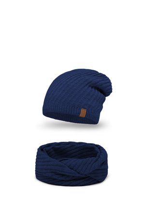 7017 BEANIE AND SCARF SET - Écharpe tube - dark blue