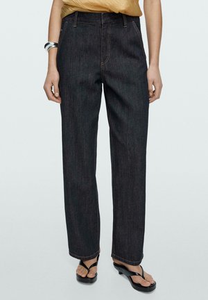 Massimo Dutti LOOSE STRAIGHT-LEG JEANS - Jeans a sigaretta - dark blue