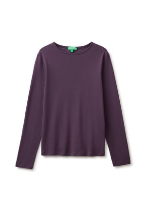 United Colors of Benetton CREW NECK LONG SLEEVE FINE RIBBED T-SHIRT, SLIM FIT... - Langarmshirt - violet