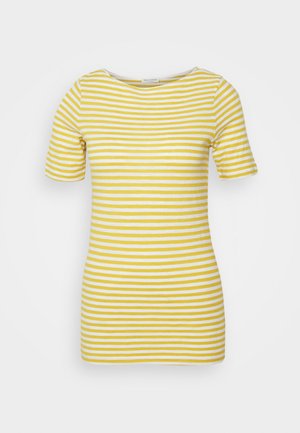 SHORT SLEEVE, BOAT NECK, STRIPED - Triko s potiskem - multi/lemon curry