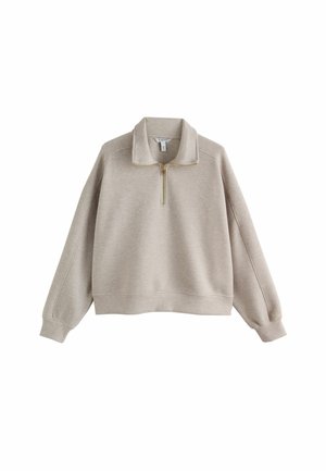 Next, PETITE FIT - N.PREMIUM SLINKY QUARTER ZIP SWEATSHIRT - Felpa - neutral