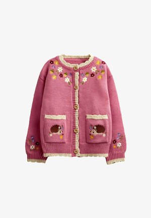 JoJo Maman Bébé, APPLIQUÉ KNIT CARDIGAN - Gilet - rust orange hedgehog