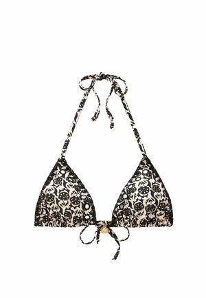 CHARM - Top de bikini - ecru black woodblock foil