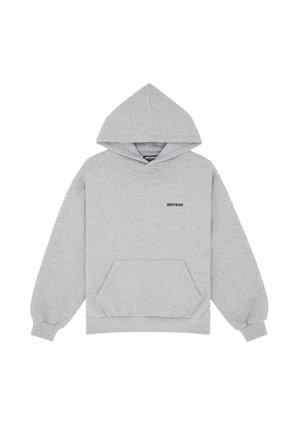 Szara bluza z kapturem z przednią kieszenią i dużym kapturem. Posiada małe czarne logo na klatce piersiowej. Wykonana z miękkiej, teksturowanej tkaniny.