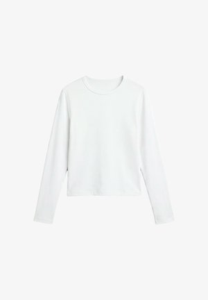 PULL&BEAR, SLIM FIT LONG SLEEVED T-SHIRT - T-SHIRT - T-shirt à manches longues - white
