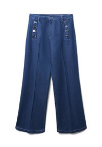 PALAZZO CON BOTTONI - Jeans Relaxed Fit - blu denim scuro