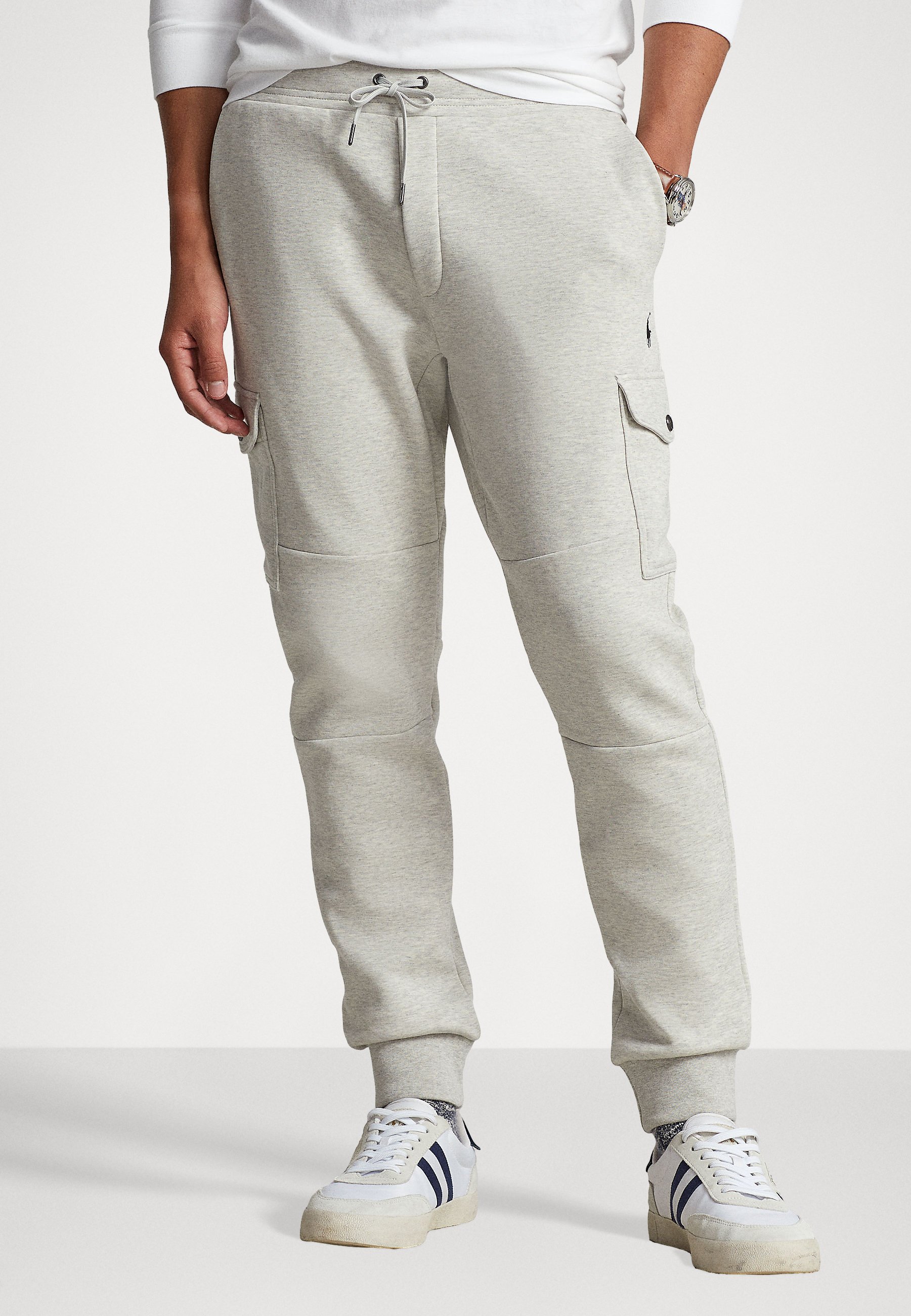Polo Ralph Lauren DOUBLE KNIT CARGO JOGGER PANT - Tracksuit bottoms - light  sport heather/light grey - Zalando.co.uk