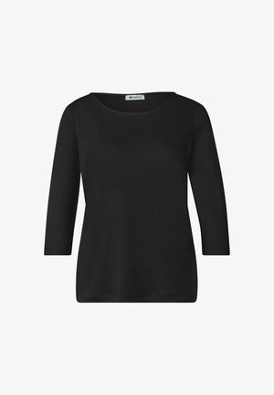 Street One, 3/4-SLEEVE SHIRT WITH BOAT NECK - Long sleeved top - black