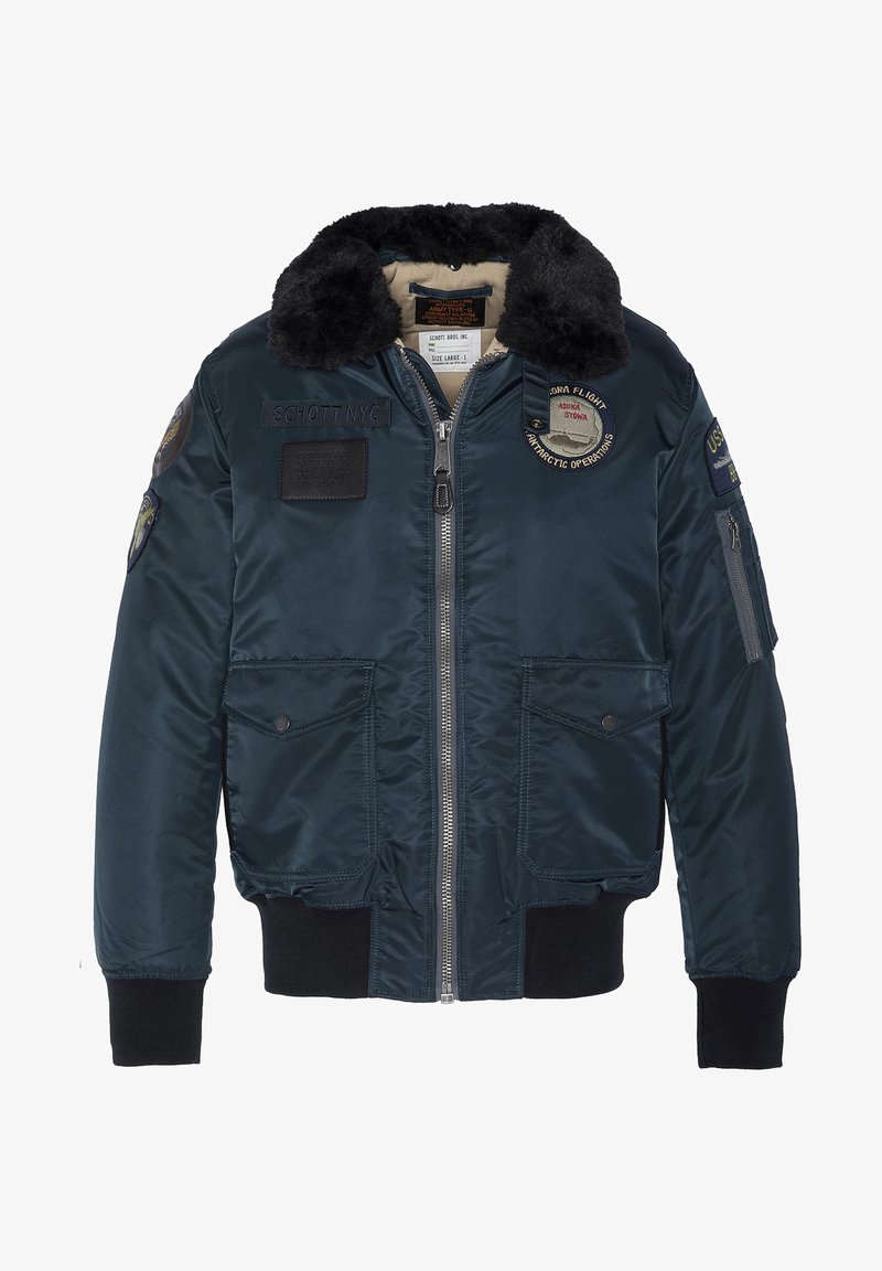 Schott PATCHED - Bomberjacks - bleu marine