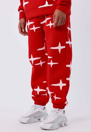 JOGGING ALL OVER POLARIS BRUSH - Trainingsbroek - rouge   blanc