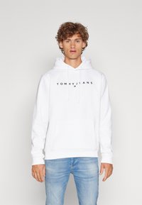 Tommy Jeans - LINEAR LOGO HOODIE - Felpa - white Immagine in miniatura 1