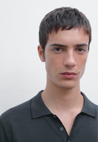 Massimo Dutti POLO NECK SHORT SLEEVE - Piké - dark grey