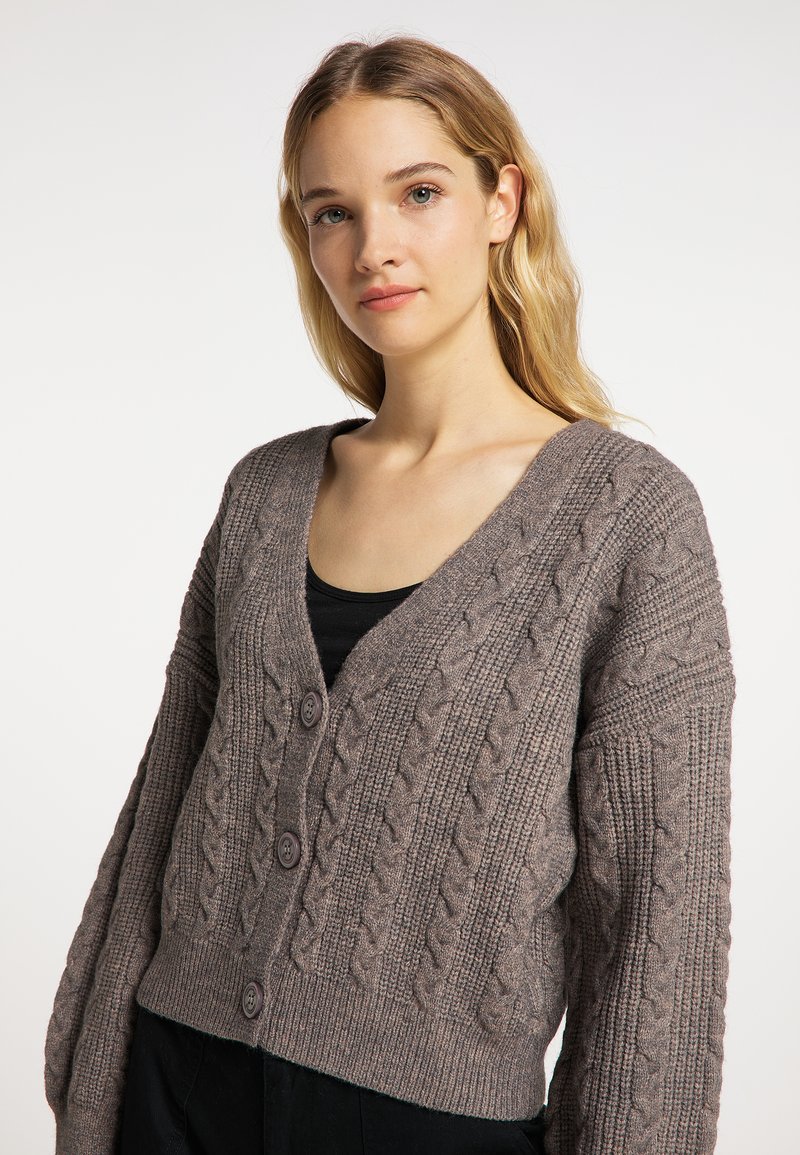 Damen Strickjacken | DreiMaster DREIMASTER INCUS Strickjacke schlammbraun melange/braun meliert - AW54912 Damen Strickjacken | DreiMaster DREIMASTER INCUS Strickjacke schlammbraun melange/braun meliert - AW54912