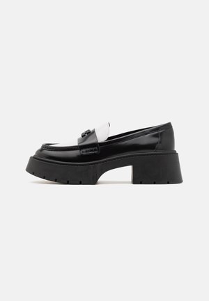 LEAH PLATFORM LOAFER - Slip-ons - black/optic white