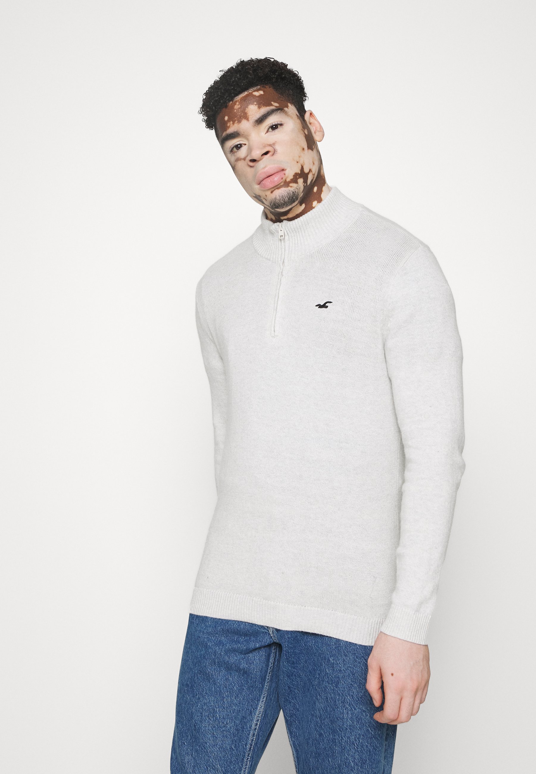 QUARTER ZIP - Jumper - light grey 