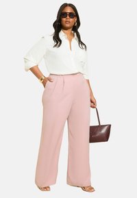 PREMIUM ELASTIC BACK TAILORED WIDE  - Hlače - pink