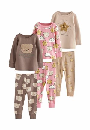 Next, REGULAR FIT - SNUGGLE 3 PACK SET - Pyžamová súprava - brown bear star