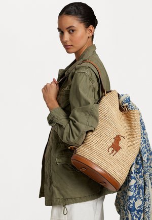 Polo Ralph Lauren Pony Raffia Bellport Sling Bucket Bag - Håndtasker - natural/brown