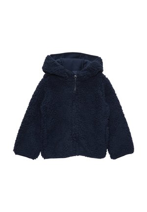 MIT KAPUZE UND SEITLICHEN EINGRIFFTASCHEN - Fleecejacke - navy