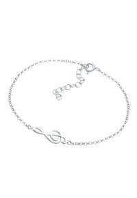 Pulsera de cadena de plata con diseño de símbolo de infinito en el centro. Longitud ajustable con cierre de langosta. Acabado de alto brillo.