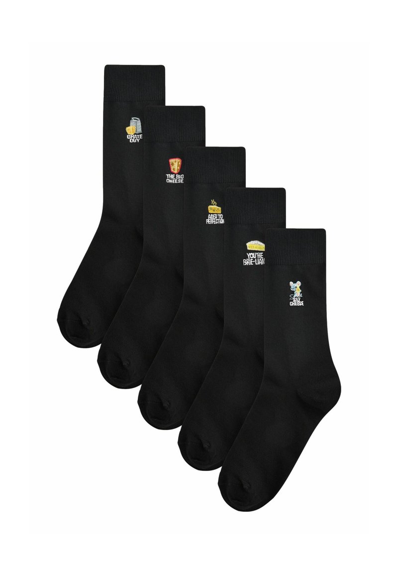 Next EMBROIDERED FIVE PACK - Zoknik - black fathers day cheese